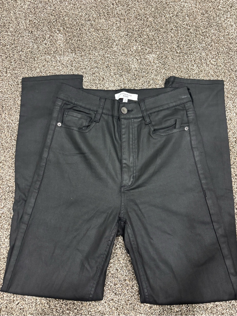 Dynamite Black Rosie Coated Jeans